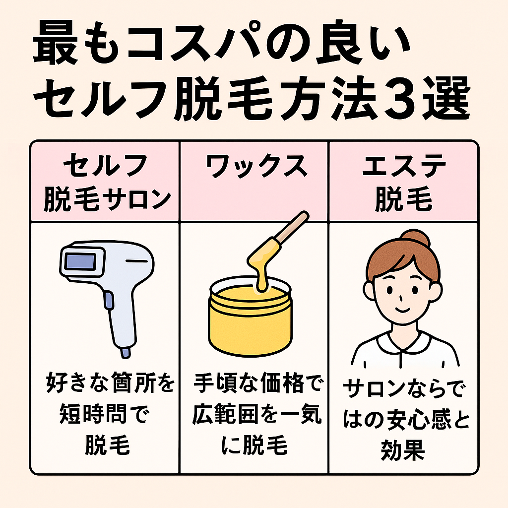 コスパの良いセルフ脱毛の図解