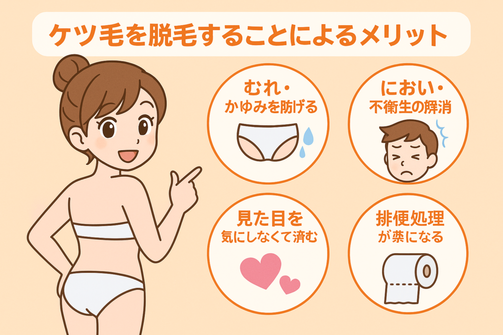 ケツ毛脱毛のメリット図解