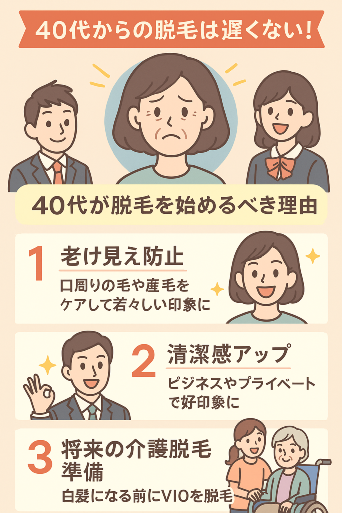 40代の脱毛を始めよう