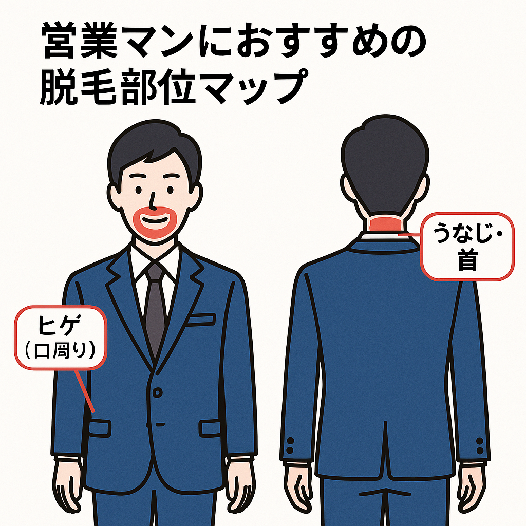 営業マンにおすすめの脱毛部位図解
