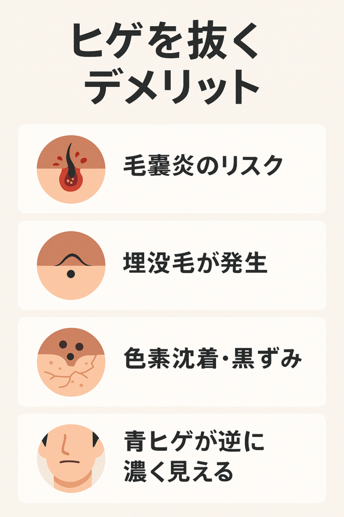 ヒゲを抜くデメリット図解
