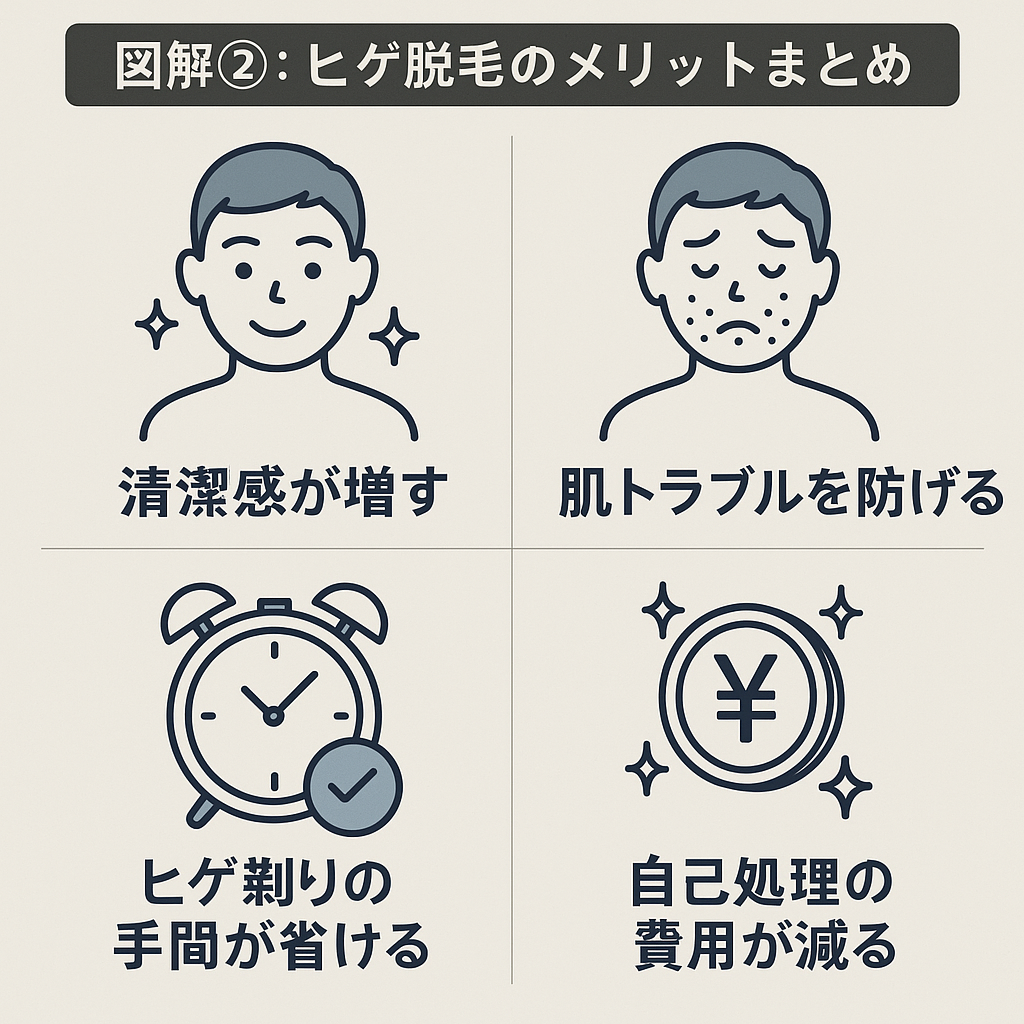 ヒゲ脱毛のメリット図解