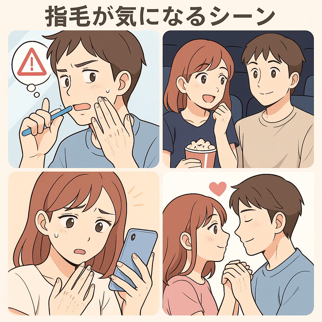 指毛が気になる瞬間