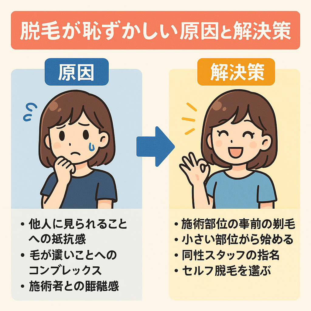 脱毛の恥ずかしさと解決法
