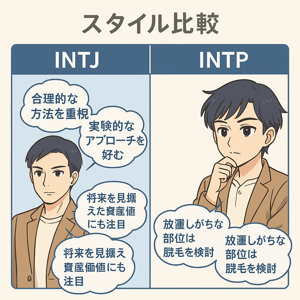 スタイル比較：INTJ vs INTP